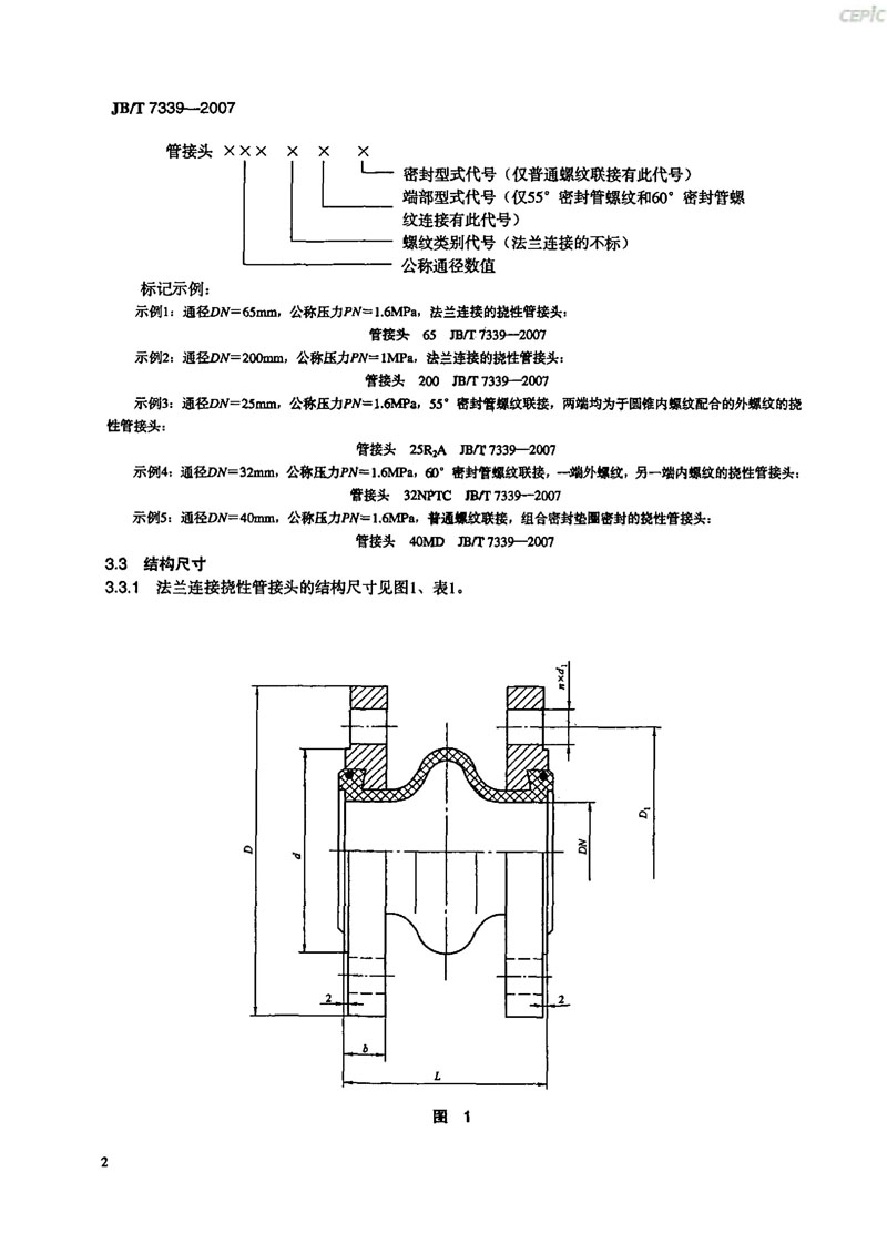 【機械標準】JB/T 7339-2007撓性管接頭“只為分享更多正確知識”