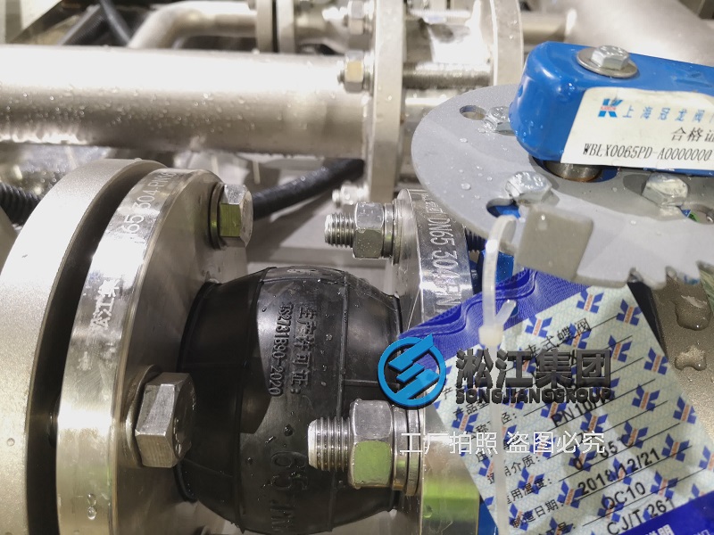 杭州高層供水泵站高端橡膠接頭現場拍照