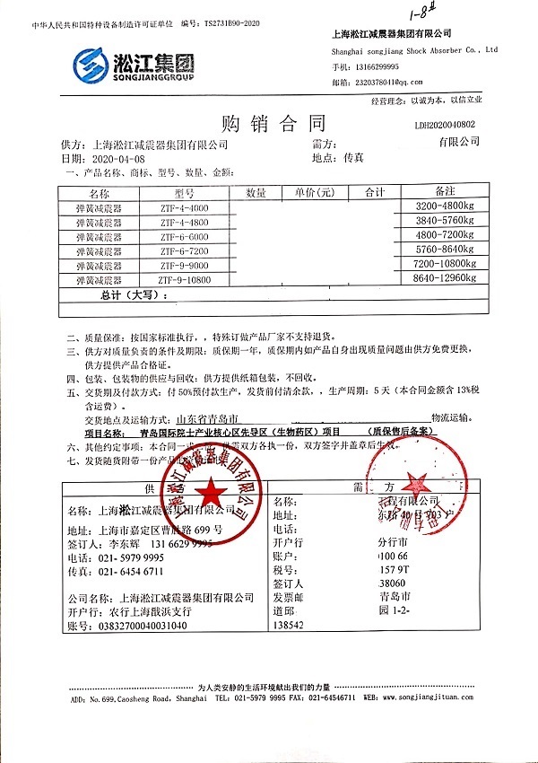 【青島國際院士生物藥區項目】彈簧減震器